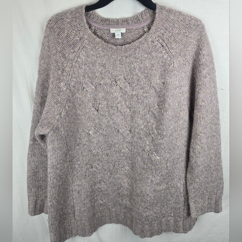 PureJill Pinkish Cozy Knit Long Sleeve Sweater Sz L